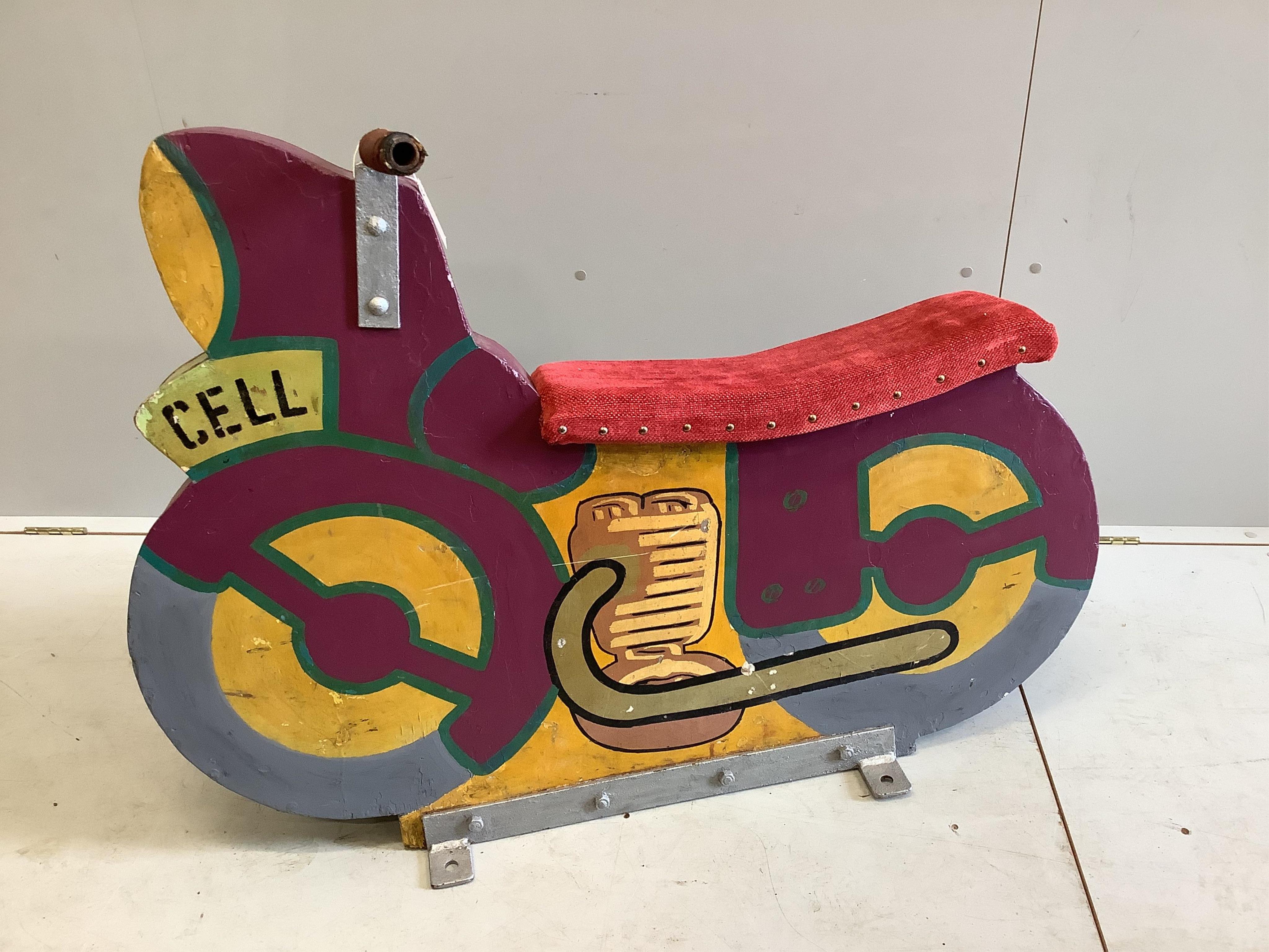 A mid 20th century carved painted wood fairground 